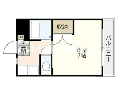 リトルハイム長岡61(1K/1階)の間取り写真