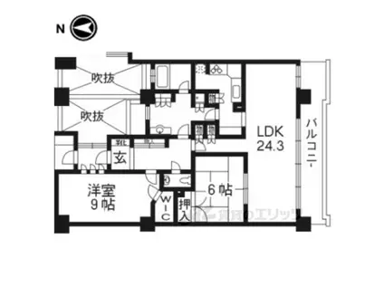 サンクタス四条烏丸スティーロレジデンス(2LDK/13階)の間取り写真