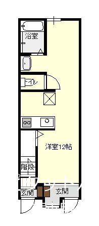 LUX船越(ワンルーム/1階)の間取り写真