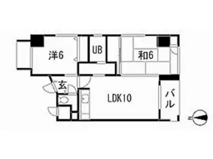 ブラウンハウス(2LDK/11階)の間取り写真