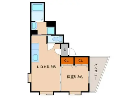 すえひろヒデンビル(1LDK/4階)の間取り写真