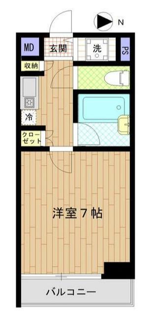 ミッテル三田II(1K/5階)の間取り写真