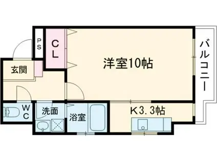 クリーク島瀬(1K/7階)の間取り写真