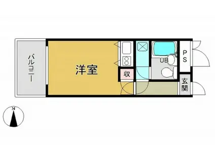 朝日プラザ岡山中山下(ワンルーム/3階)の間取り写真