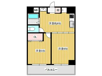 パセイオ・サンコー(2DK/2階)の間取り写真