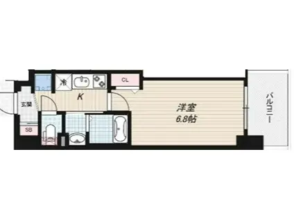 LUXE深江橋II(1K/8階)の間取り写真