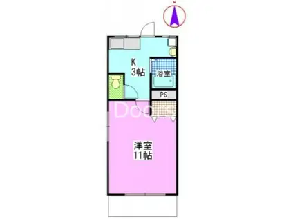 山陽コーポ(1K/2階)の間取り写真