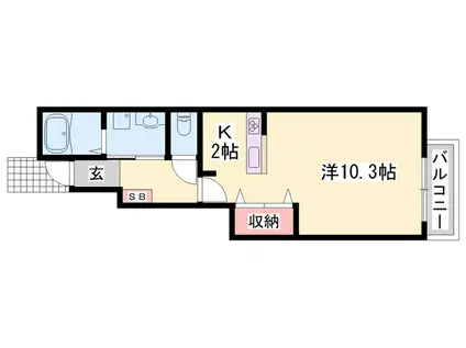 リジュール南条(1K/1階)の間取り写真
