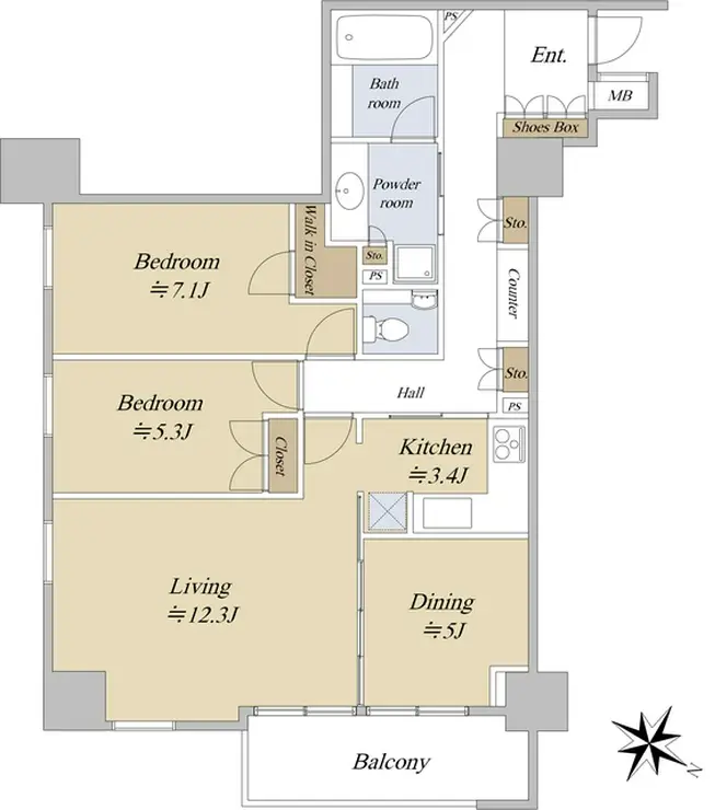 デューク・スカーラ日本橋 5階階 間取り