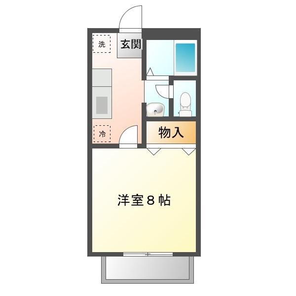 ひまわりハイツ(1K/1階)の間取り写真