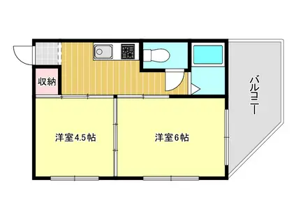 エビスビル(2K/4階)の間取り写真