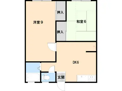 今川コーポ(2DK/2階)の間取り写真