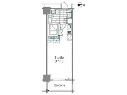 コンフォリア新宿イーストサイドタワー タワー棟(ワンルーム/7階)の間取り写真