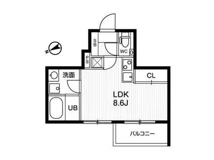 モアリッシェル代官山青葉台(ワンルーム/2階)の間取り写真