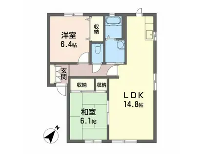 YSアパートメント(2LDK/1階)の間取り写真