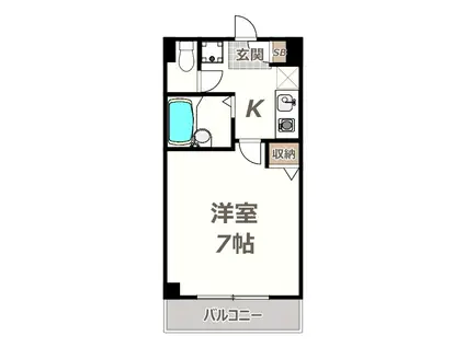 ロイヤルカーサ阿倍野(1K/4階)の間取り写真