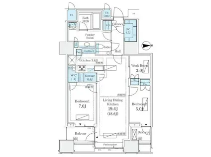 三田ガーデンヒルズ イーストヒル(2SLDK/8階)の間取り写真