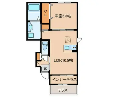 アートブランチ(1LDK/1階)の間取り写真