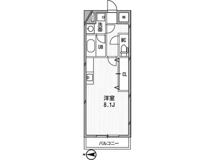 アーデン江坂II(ワンルーム/11階)の間取り写真