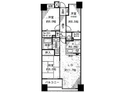 木場  和室あり 3LDK 更新可(3LDK/5階)の間取り写真