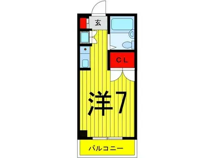 ホワイトシティ(ワンルーム/2階)の間取り写真