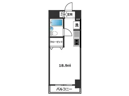 伊勢原七番館(ワンルーム/9階)の間取り写真