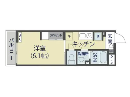 リブリ・MILLE SEPT(1K/2階)の間取り写真