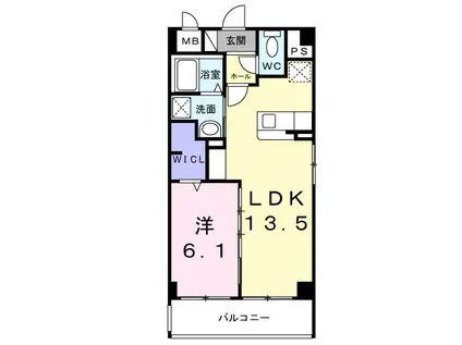 MAISONTRUSTONE(1LDK/2階)の間取り写真