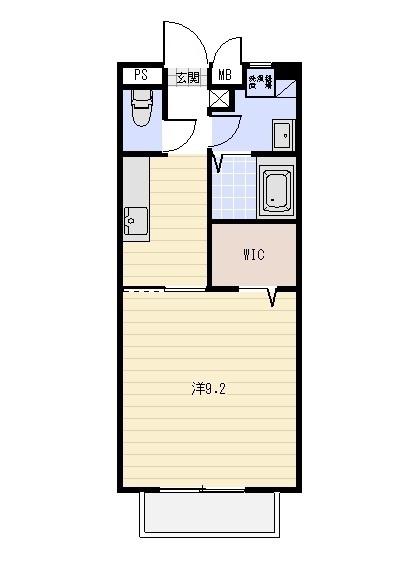 プランドールB棟(1K/2階)の間取り写真