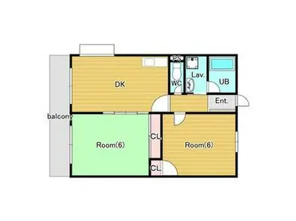 ミキレジデンス(2DK/2階)の間取り写真