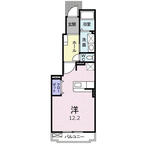 ベルコラージュ壱番館(ワンルーム/1階)の間取り写真