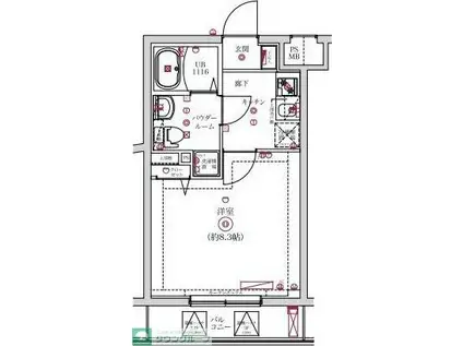 レンティーヴァ綾瀬(1K/3階)の間取り写真