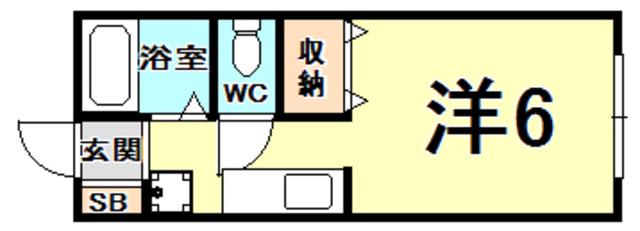 Mモンド(ワンルーム/1階)の間取り写真