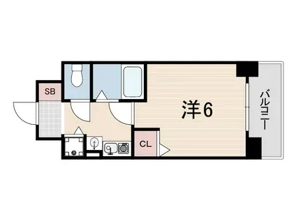 エステムコート神戸県庁前Ⅱ(1K/8階)の間取り写真