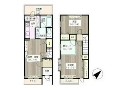 プレジール妙典B棟(2SLDK/2階)の間取り写真