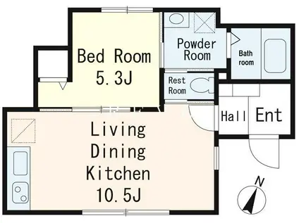 ピッコロ白山(1LDK/1階)の間取り写真