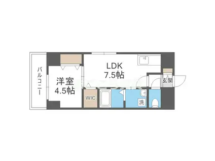 LACASA上本町(1LDK/6階)の間取り写真