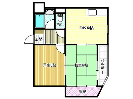 YS COURT(2DK/2階)の間取り写真
