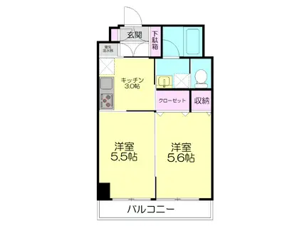 ザ・ウエストスクエア(2K/5階)の間取り写真