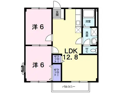 アーバンスクエアII(2LDK/2階)の間取り写真