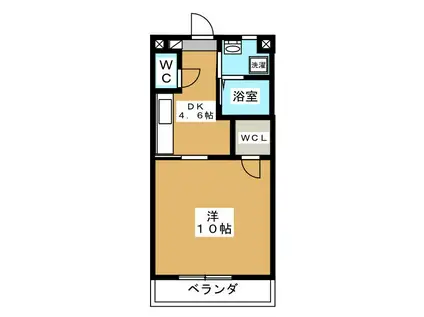 ラフィネ吉祥(1K/2階)の間取り写真