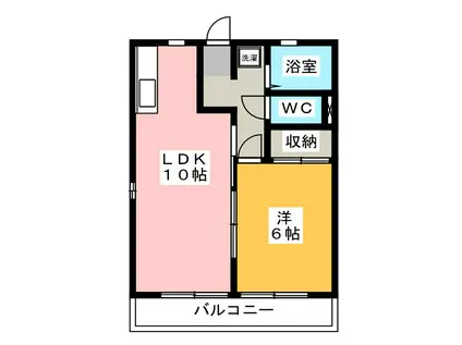 アパートメント豊保(1LDK/2階)の間取り写真