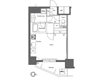 RASIS大山山手通(1K/8階)の間取り写真