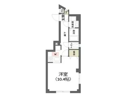 リトルズちば松波(1K/2階)の間取り写真