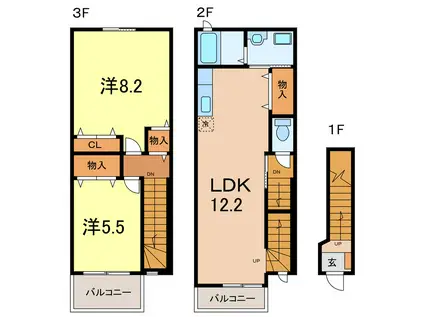 パラーシオ(2LDK/2階)の間取り写真