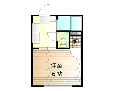 第3フォーブル(1K/1階)の間取り写真