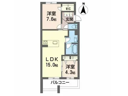 シャーメゾン蘇原村雨(2LDK/2階)の間取り写真