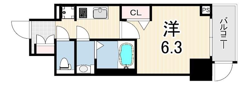 CREST TAPP DITA 神戸西パークフロント(1K/1階)の間取り写真