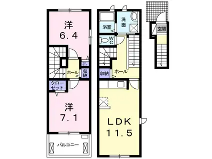 グランフローラ(2LDK/2階)の間取り写真