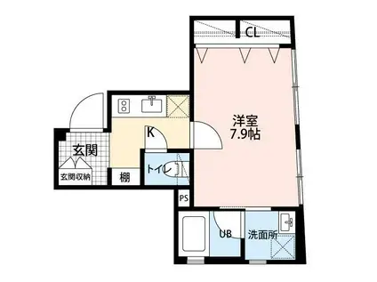 LUCIDA笹塚(1K/2階)の間取り写真